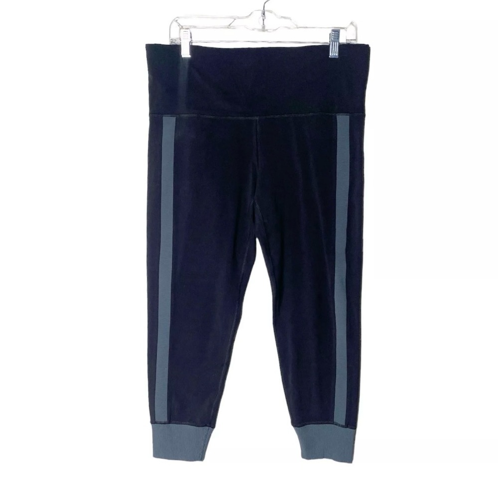 Athleta Womens Size 1X Elation Rib Trim 7/8 Tight Black Gray Activewear